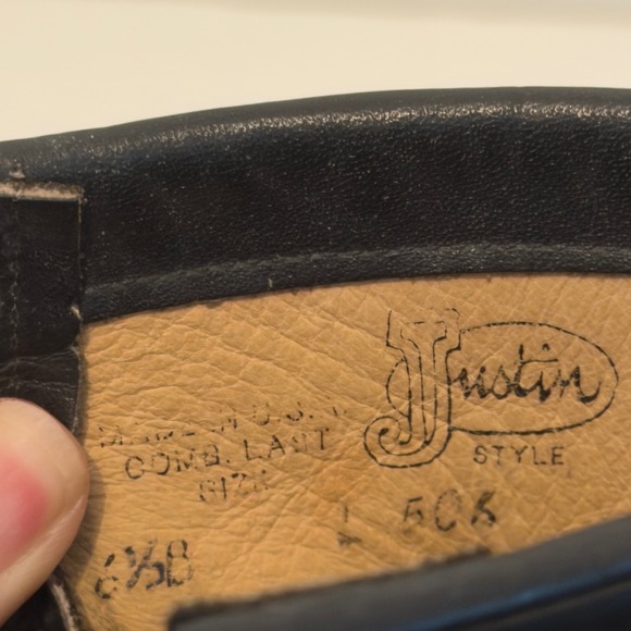 Justin Womens Black Leather Lace Up Kiltie Western Boots Style 506 Size 6.5 B - Picture 8 of 8